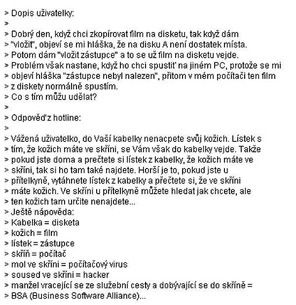 dopis od uivatelky